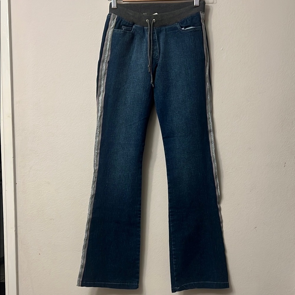 Silver and Blue Wide Leg Flare Jeans with Stretch 331 elastic waist denim - Picture 1 of 2